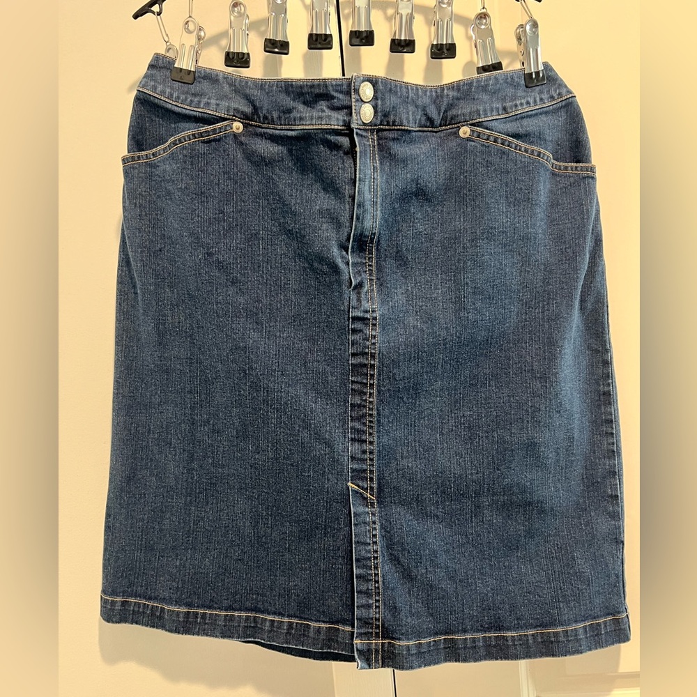 Lands End Denim midi skirt